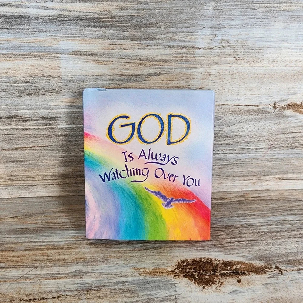 God Is Always Watching Over You Mini Hardcover Inspirational Book Rainbow KB219